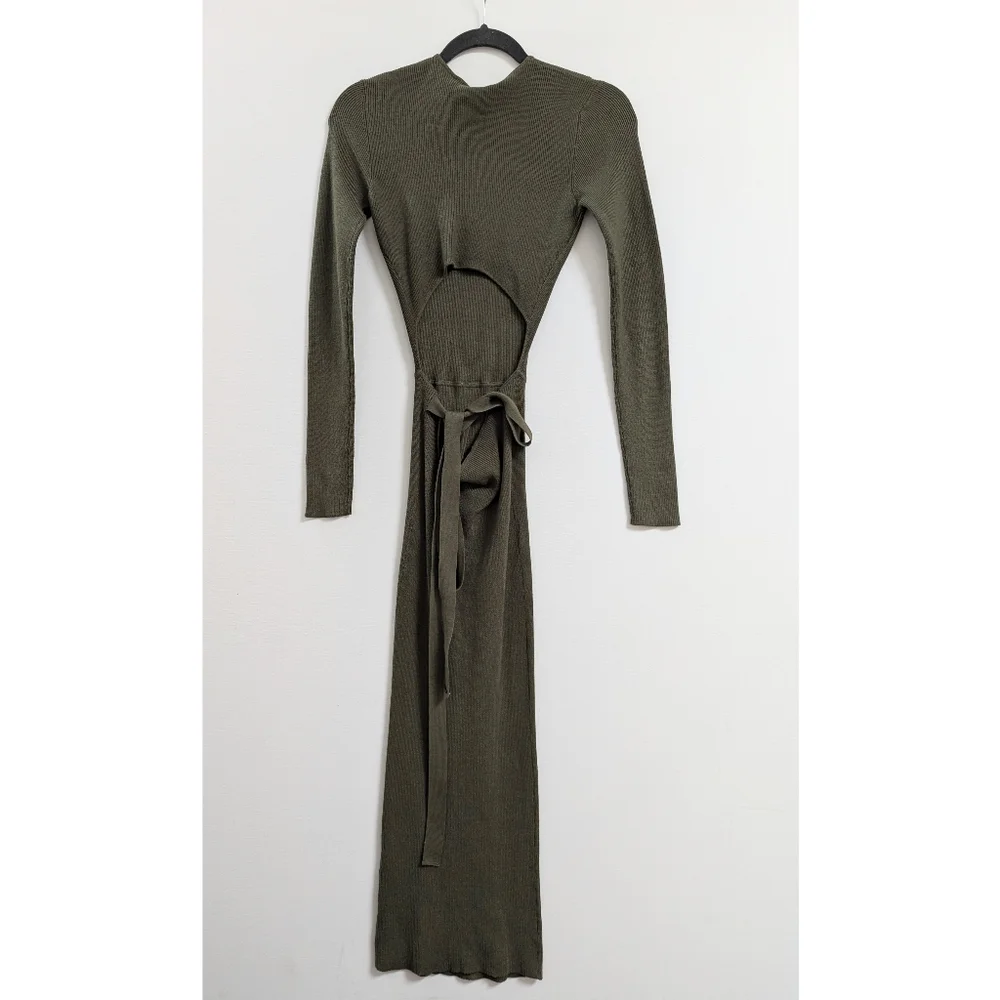 ZARA Knit Cutout Back Midi Dress Women's Size M - Picture 8 of 16